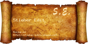 Stieber Edit névjegykártya